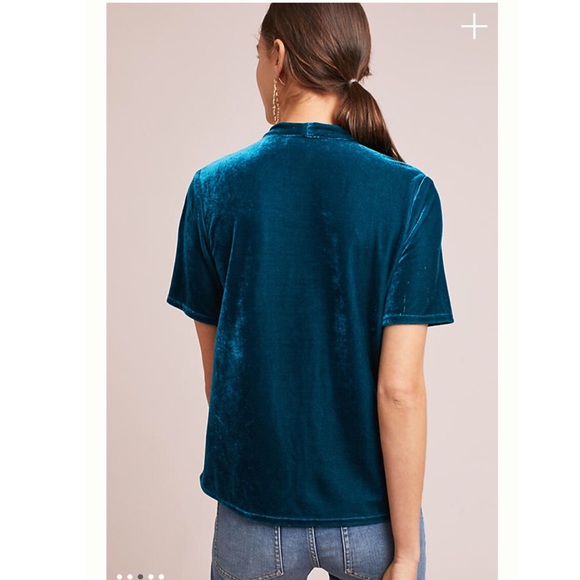 Anthropologie Velvet Tie Neck Top - Picture 3 of 8